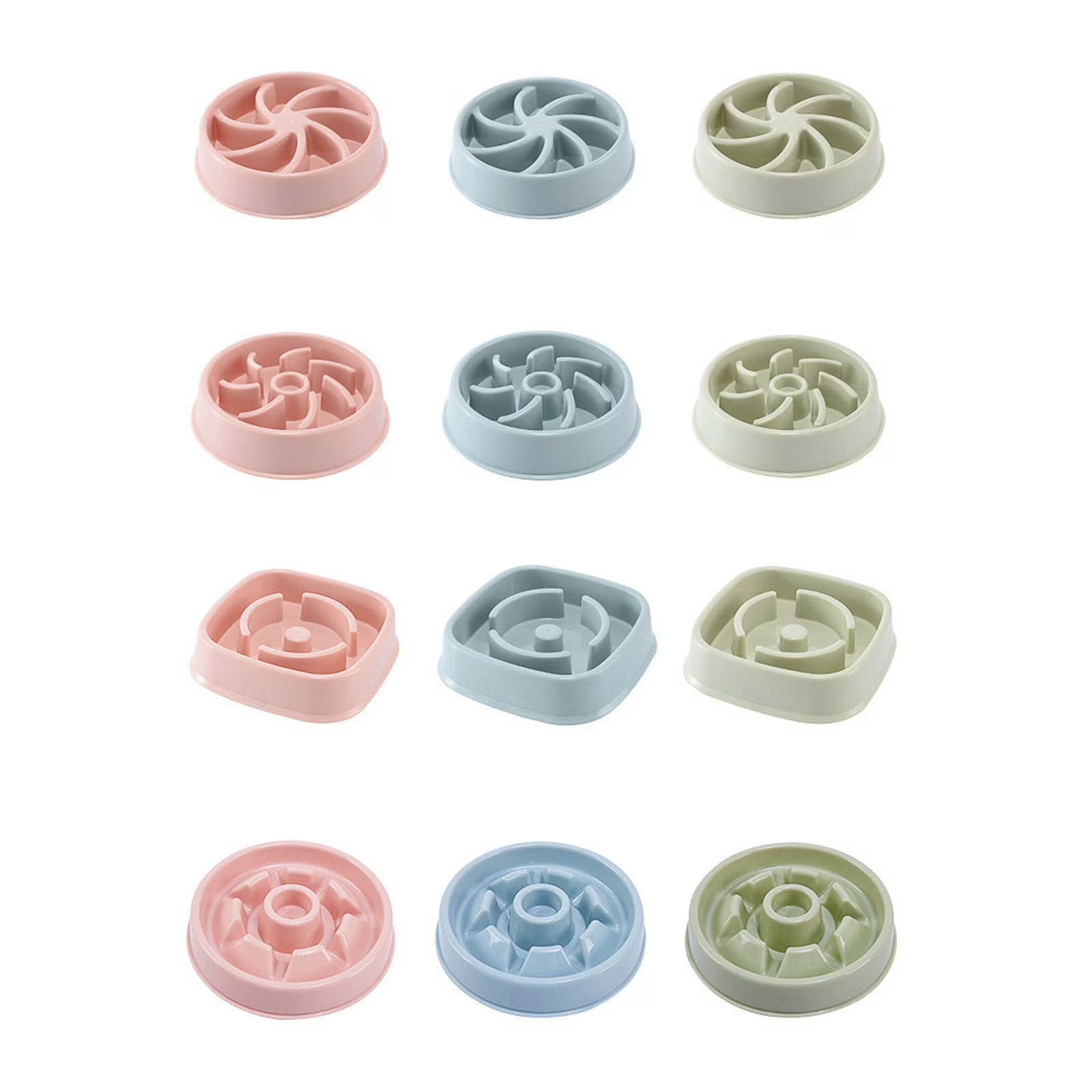 Ceramic Slow Feeder Bowl for Dogs & Cats – Raised Design Slows Eating, Aids Digestion – Available in 3 Colors, 4 Shapes