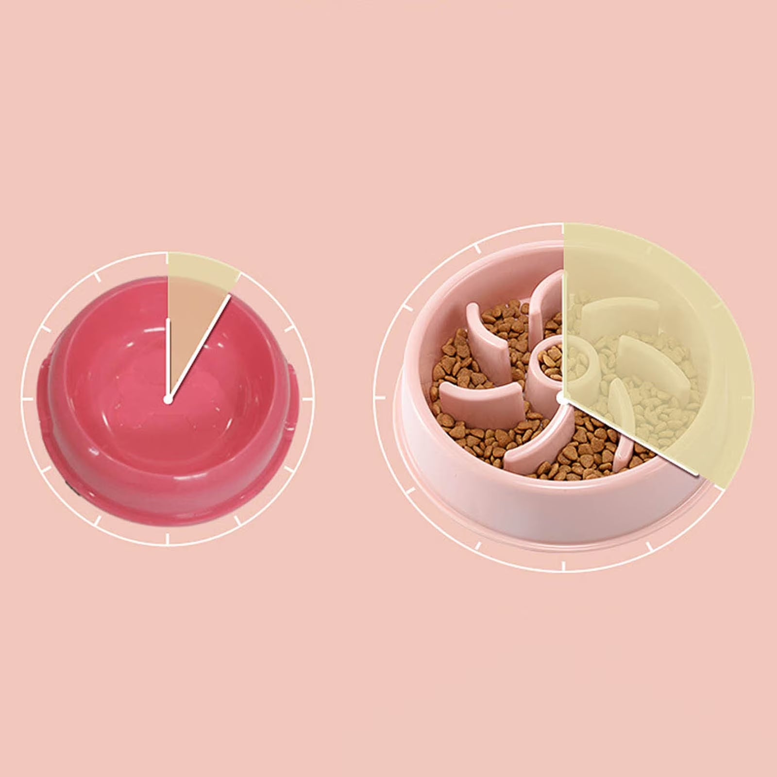 Ceramic Slow Feeder Bowl for Dogs & Cats – Raised Design Slows Eating, Aids Digestion – Available in 3 Colors, 4 Shapes
